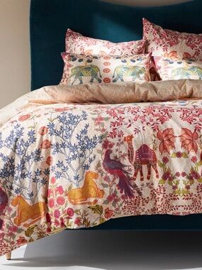 Anthropologie Matteo Queen Sz organic percale duvet